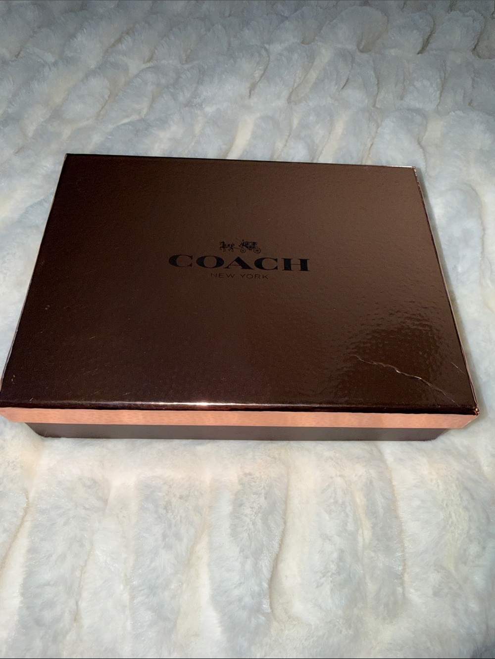 Coach Black Pebbled Leather Wristlet with Gold Logo - Picture 4 of 4